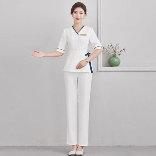Beauty Salon Beautician Uniform Spa Health Center Work Clothes Korean Style Sauna Massage Health Technician Clothing Suit AS234