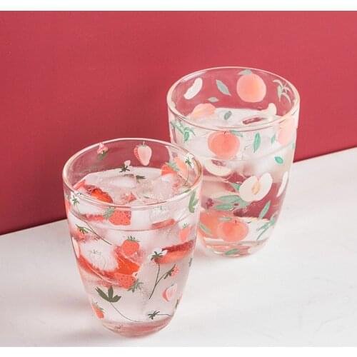 South Korea Fruit Cup Net Celebrity Ins Style Household Milk Cup High Borosilicate Heat-Resistant Water Cup Tea Set Cup