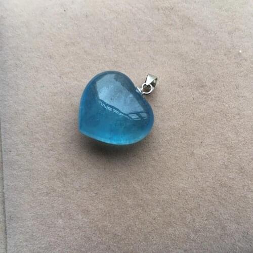 Genuine Natural Ice Aquamarine Ocean Blue Pendant 20x19mm Clear Heart Love Women Heart Love Carved Jewelry Necklace AAAAA