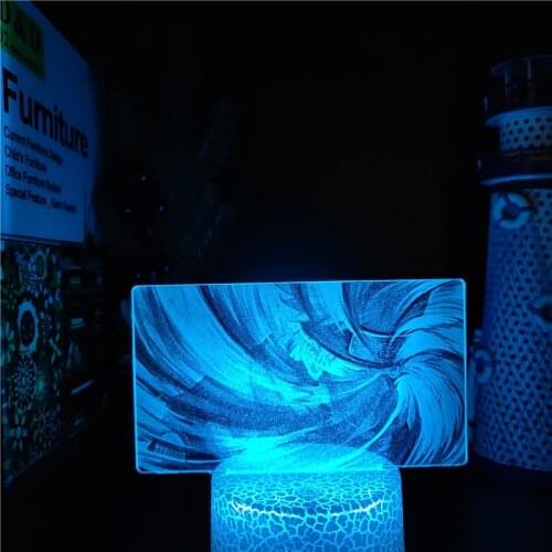 Nartuo Kakashi Kamui 3D ANIME LAMP Nightlights Color Changing Naruto Shippuden Kakashi Lampara LedFor Home Decoration