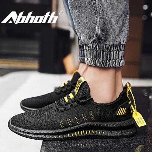Abhoth Mesh Lightweight Breathable Casual Mens Shoes Wear-resistant and Non-slip Shoes Men Sneakers Flat Shoes Tenis Hombre