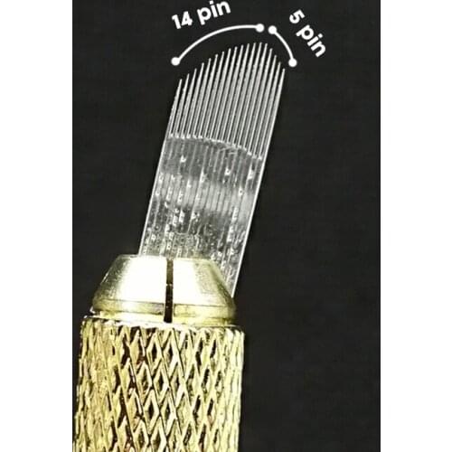 100pcs Powerful Chamfer blade 18Pin Permanent Makeup Eyebrow Tatoo Blade Microblading Needle For 3D Embroidery Manual Tattoo Pen