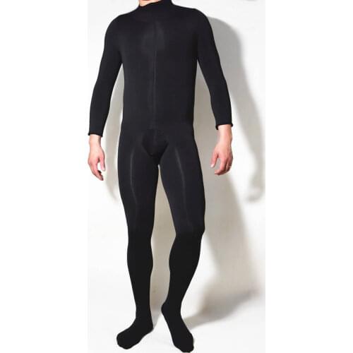 Metelam Mens Full Body Suit with Mirco Velvet Inside Super Keep Warm Convex Pouch Penis Sheath Style for Winter