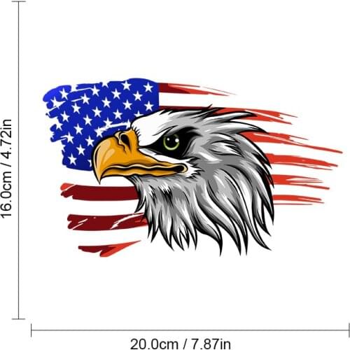 American Flag and Bald Eagle Head Car Body Stickers Motorcycle Car Decals Stickers For Car Styling Auto Exterior Accessories20cm