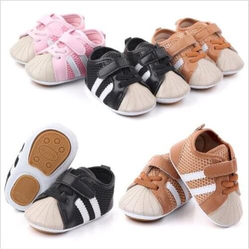New PU Baby Shoes Classic Sports Sneakers Newborn Boys Girls First Walkers Infant Shoes Toddler Soft Sole Casual Shoes