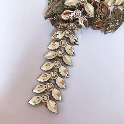 NEW 1 Yard cute Gold Leafs Chain Sewing Lace Trims Crafts Wedding DIY accouterments