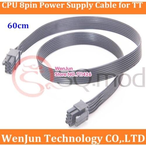 NEW 60CM 18AWG ribbon cable CPU Modular 8Pin to 8(4+4)-Pin Motherboard Power Supply Cable for TT PSU