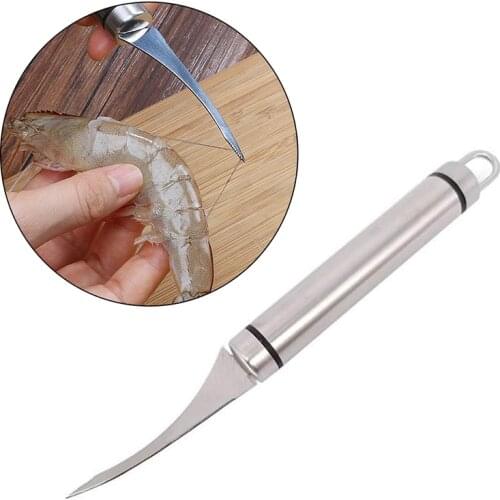 Stainless Steel Shrimp Line Knife Lobster Fish Cleaning Shrimp Intestines Cutting Knife Open Shrimp Back Practical Seafood Tool