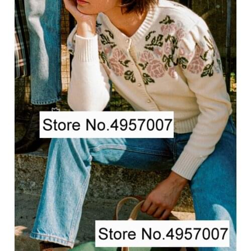 Fall/Winter 2020 New Women Knit Vintage Intarsia Printed Pullover Top - Ladies O Neck Long Sleeve Sweater Jumper