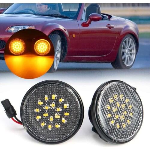 Pair LED Side Marker Lights Turn Signal Light Side Repeater Indicator Lamp Blinker 12V Panel Lamp for Mazda MX-5 Mk1 Mk2 Mk3