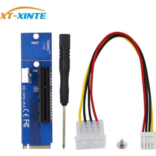 XT-XINTE for NGFF M.2 to PCI-E 4x 1x Slot Riser Card Adapter M2 to PCIE X4 X1 Converter For Bitcoin Litecoin Miner Mining