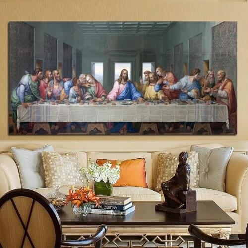 Da Vincis The Last Supper Famous Canvas Painting Posters and Print Wall Art Pictures Art for Living Room Home Decor Cuadros