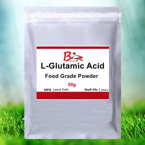 50-1000g L-Glutamic acid Powder,used in the production of monosodium glutamate,spices,salt substitutes,nutritional supplement