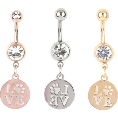 Belly Button Rings Heart Style Piercing Navel Earring Belly Piercing Sex Body Jewelry gold / rose gold color 1 pc sale