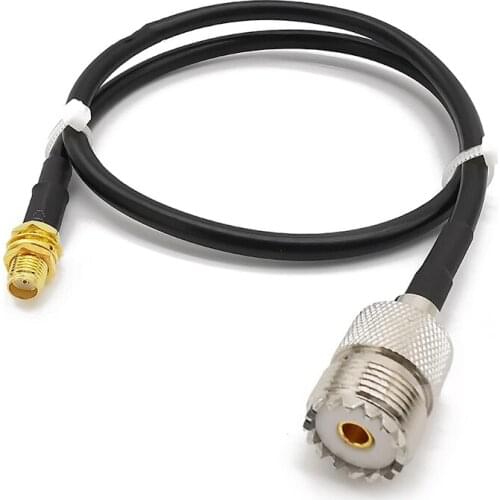 SMA Female to UHF Female SO239 PL259 RF Coaxial Connector LMR 200 Cable Pigtail Wire for Mobile Radio Antennas Handheld Radios