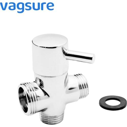 3 Way Brass Chrome Switch Adapter Shower Mixer Diverter Shower Head Arm Diverter T Connector 2 Functions Shower Faucet Valve