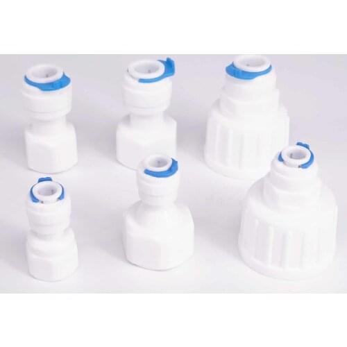 Fit for 1/4" 3/8" OD Tube 1/8" 1/4" 3/8" 1/2" 3/4" BSP Female Connector Fitting Aquarium Reverse Osmosis RO Water Dispenser