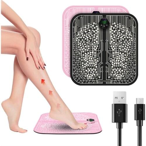 EMS Foot Massager Pad Electric Intelligent Pulse Acupuncture USB Charging Improve Blood Circulation Relieve Ache Pain HealthCare