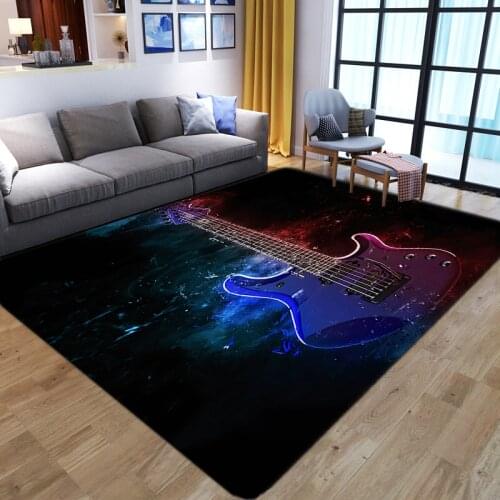 3D Gorgeous Carpets for home Living Room Dream guitar Printed Parlor Bedroom bedside non-slip play area Rug Bath Decor floor Mat