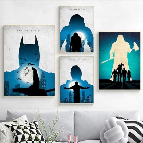 Marvel Vintage Poster Superhero Avengers Movie Canvas Painting Thor Loki Captain America Print Painting Wall Art Home Decoration