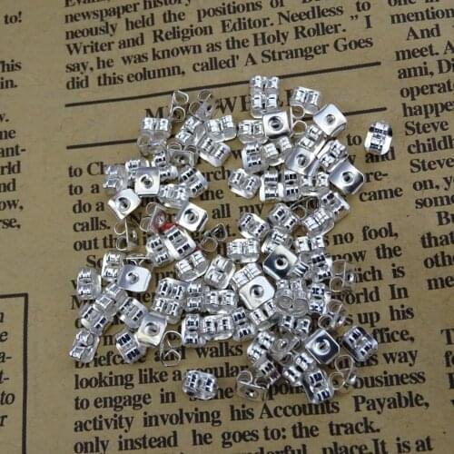 100pcs/lot Metal Bullet Hard Earring Backs Plugging Blocked Rubber Ear Back DIY Earrings Jewelry Making Accessories Silver&gold