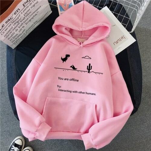 Women Graphic Couple Winter Hoodie Lover Cartoon Retro Dinosaur Kpop Sweatshirt Cosplay Fleece Hoodie Casual Oversize Pullover
