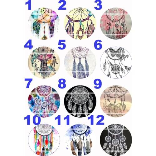 Handmade Colorful picture Round Glass Cabochons Refrigerator magnet for Necklace Decoration and Phone Chain Accessaries116