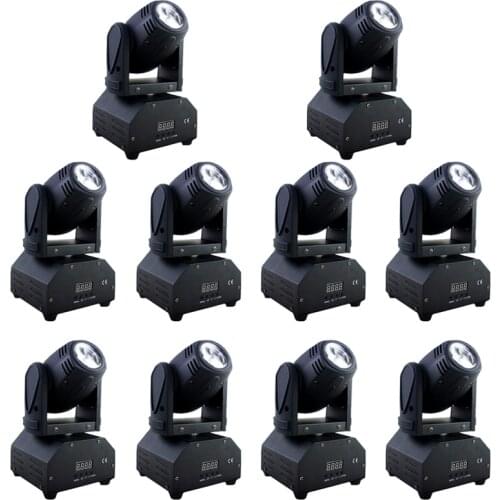 10Pcs/lot High Quality 10W 4in1 RGBW LED Mini Moving Head Beam Light Bright Stage Lamps Sound Party DJ Disco Club Lighting