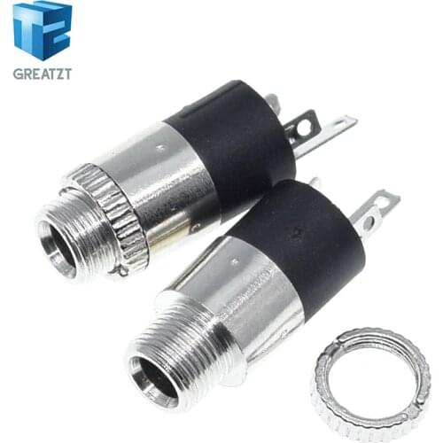 GREATZT 10Pcs PJ392 3.5MM Stereo Female Sockect Jack with Screw 3.5 Audio Headphone Connector PJ-392 Cylindrical Socket