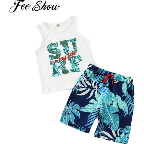 Baby Clothes Boys Sport Set Summer Children Clothing Girls Boys Clothes Set Sleeveless Vest Tops Shorts 2Pcs Outfits Sunsuit