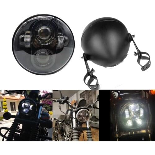 5.75 inch LED Motorcycle Headlight Iron 883 5 3/4" Headlamp Housing Bracket for Dyna Night Rod Special VRSCDX, Breakout FXSB