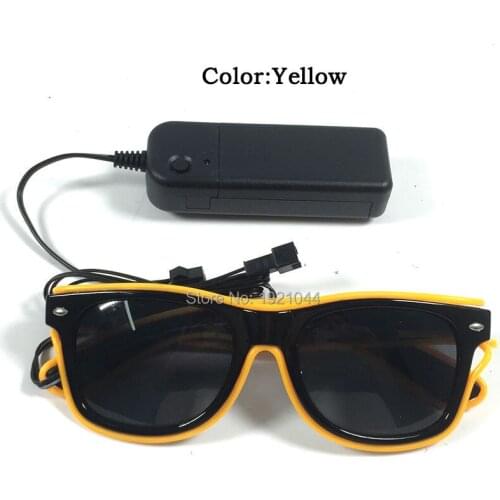5pieces EL Wire Flashing Glasses DIY Glowing Product Neon glow light Glasses with dark lens for Night dance Party Decoration