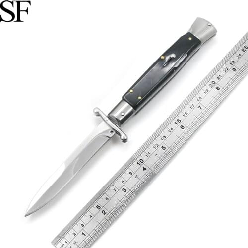 9.84 Inch 440c Mirror Blade Steel Serpentine Blade Automatic Tactical Folding Knife Outdoor EDC Hunting Tool With Oxford Bag