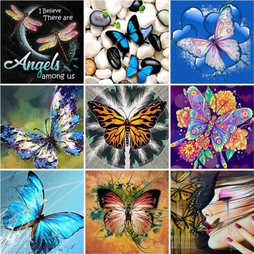 DIY 5D Diamond Painting Color Butterfly Diamond Art Embroidery Animal Cross Stitch Full Round/Square Drill Resin Home Decor Gift