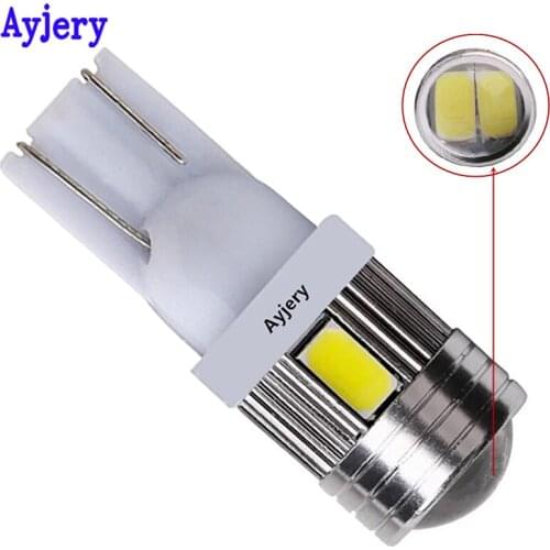 AYJERY Wholesale 500PCS 12V T10 6 SMD 5630 5730 LED Projector Lens Auto Wedge Lamp 194 W5W LED Car styling width Lights Bulb
