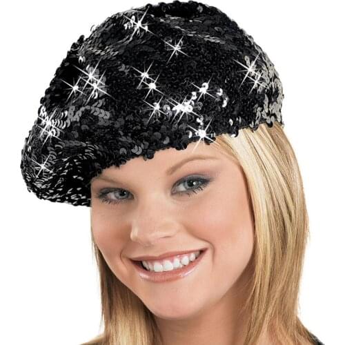 Dancewear Accessories Sequins Beret Hat Jazz Dance Hat Hip-Hop Performance Sequins Hats