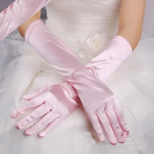 Long Evening Opera Satin Gloves Elbow Length Wedding Dresses Glove For Bridesmaid Women Female Girls Costume Wedding