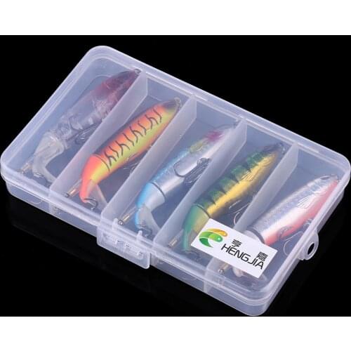 HENGJIA 5pcs 13g/10cm Floating Whopper Popper Fishing Pencil Lure Bait Hard Rotating Tail