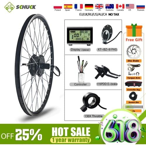 Schuck Electric Bicycle Conversion Kit 48V 36V 350W Rear Cassette Motor Wheel With KT-LCD Display Ebike Conversion Kit