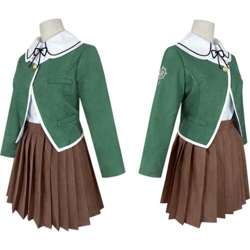 Halloween Costumes Danganronpa Fujisaki Chihiro Cosplay Costume JK Girls School Uniform Sailor Suit Coat Shirt Dress S-2XL