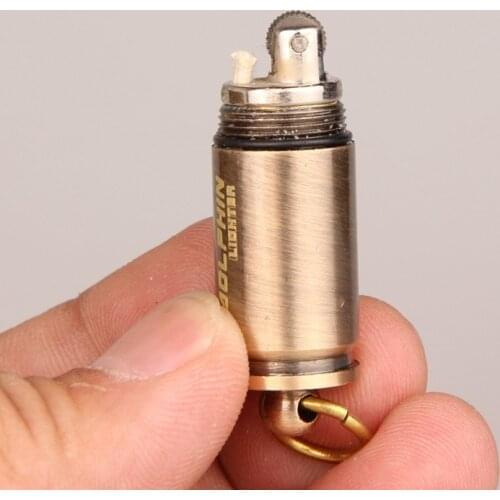 Mini Creative Grinding Wheel Kerosene Lighter Bullet Shape Cool Necklace Lighter Smoking Accessories Gadgets for Men Technology