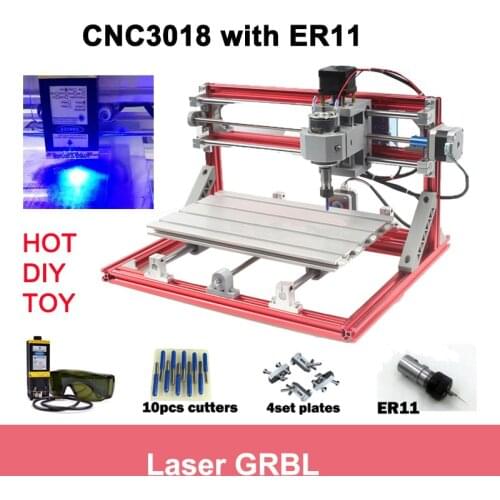 Laser CNC 3018 Pro Diy Mini Hobby Engraving Machine Router ER11 3Axis ,Engraving Machine,Pcb PVC Milling Machine,Wood Router