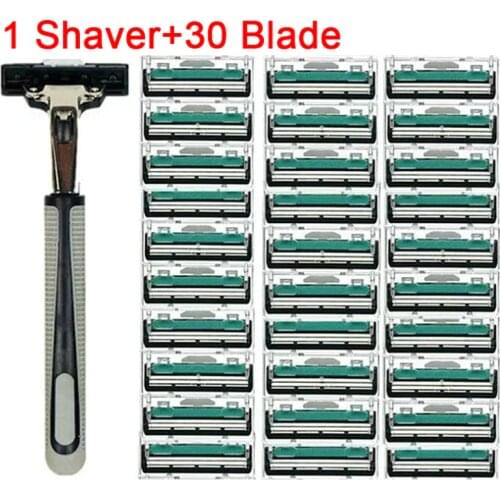 2 Layers 30pcs Shaving Machine Safety Razor Blades Manual Shaving Face Care Beard Hair Remover
