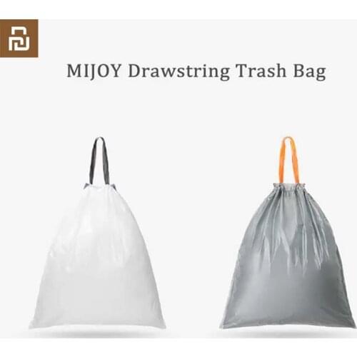 Youpin MIJOY 60Pcs/Set Three Rolls Drawstring Garbage Bag Plastic Trash Bags Kitchen Bedroom Rubbish Bags Thicker Bags For Home