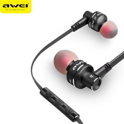 Awei ES-10TY Metal Wired Earphone Earbuds Stereo Headset In-Ear Auriculares Headphone With Microphone For iPhone Samsung Phones