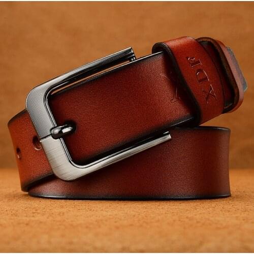 Men Belt Microfiber Leather Luxury Strap Male Belts for Men New Fashion with Designer Vintage Pin Buckle High Quality KZR002