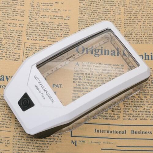 Desktop Paperweight Mirror with Led Lamp, Currency Detector Lamp, Hd 3X Magnifying Glass for Reading and Identification