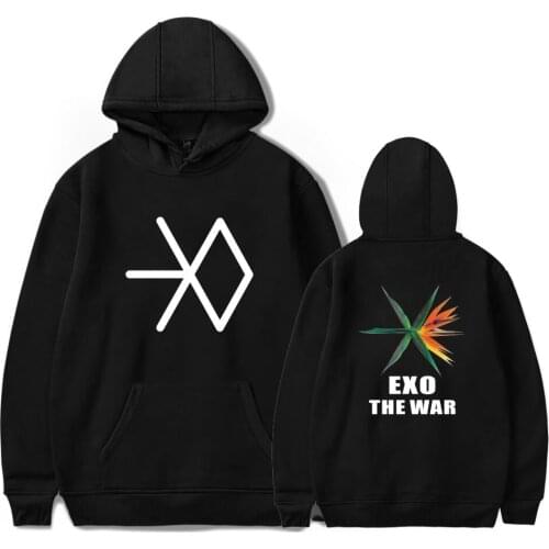 NEW FASHION Women K-POP EXO New Album THE WAR Hoodies Sweatshirts Mens Korea Popular Idol Hoodies Sweatshirt Popular Clothes
