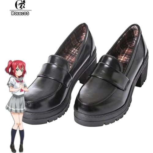 ROLECOS Japanese Anime Love Live Sunshine Cosplay Shoes Takami Chika Girls JK Shoes Love Live Aqours School Uniform Shoes