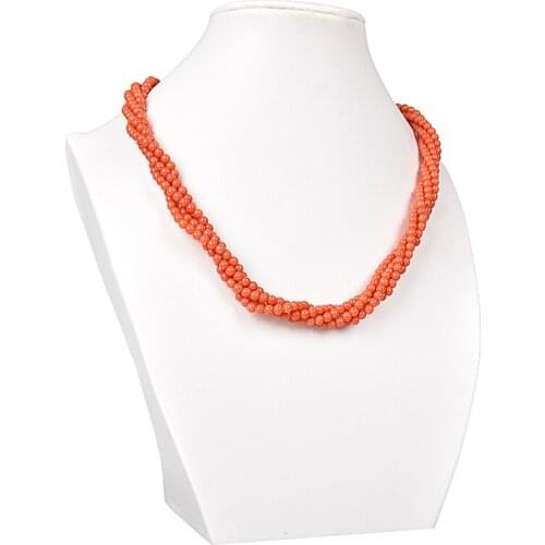 Wholesale 4mm Orange Synthetic Coral For Manual DIY Shining Necklace 20inch Bracelet 7.5inch and curtain Earrings Fit Gift H173